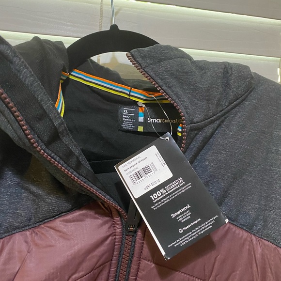 Smartwool Smartloft 150 Hoodie Jacket merino wool puffy woodsmoke NWT Men’s XL - Picture 10 of 13